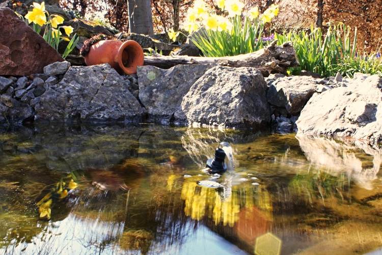 Wasserspiele im Gartenteich montieren gegen Mücken und Schnaken