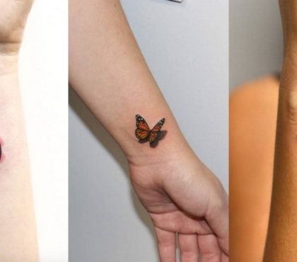 dezente Tattoos Handgelenk Frauen Schmetterling Tattoodesign Bedeutung
