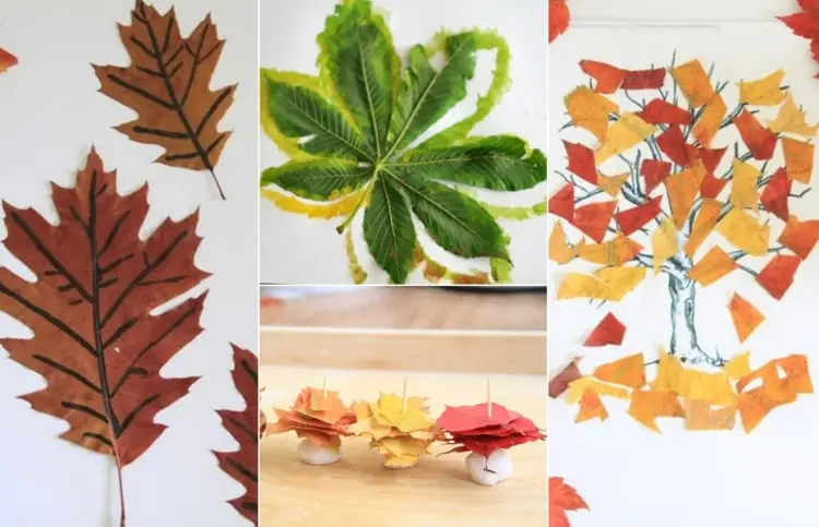 Basteln für 2-Jährige im Herbst - Ideen mit Herbstblättern