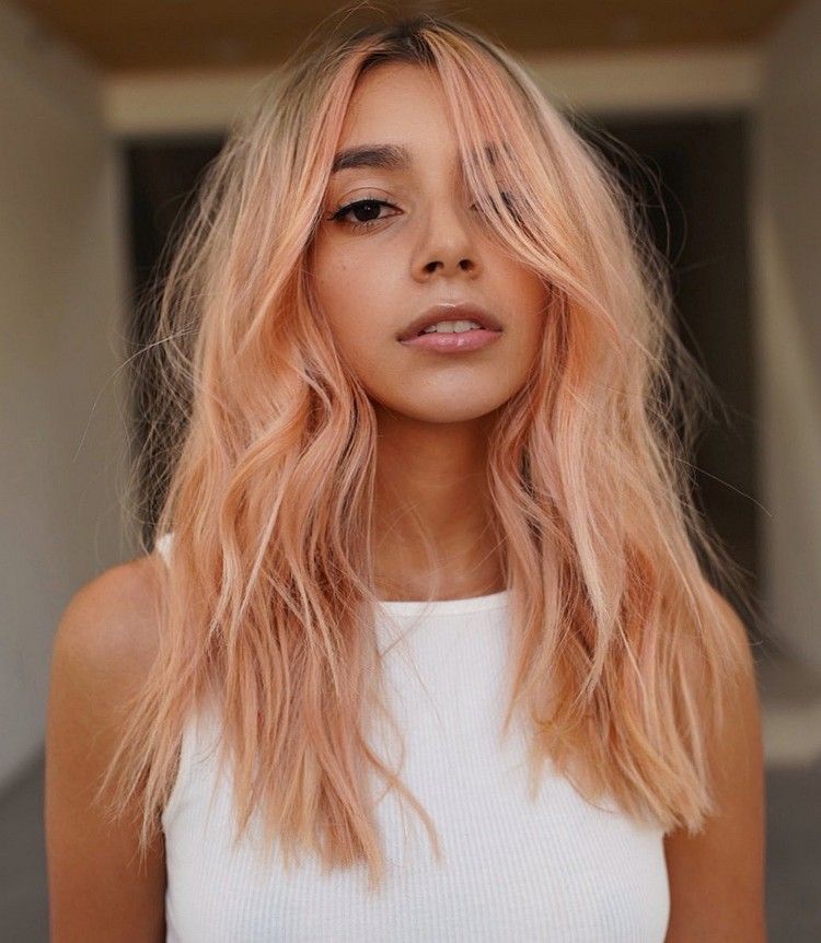 Haarfarben Trends Herbst 2021 Peach Blonde Haarfarbe