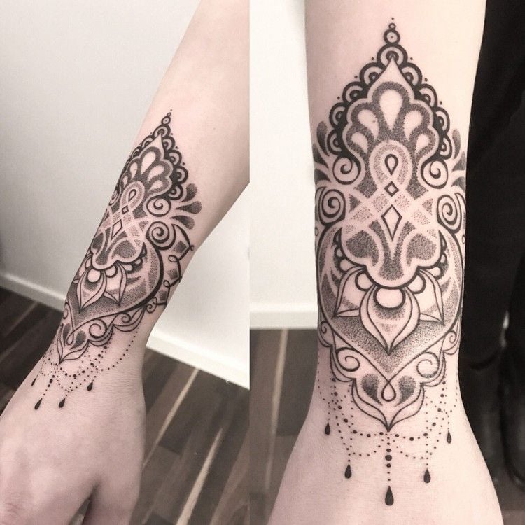 Handgelenk Mandala Tattoo klein Tattootrends Herbst 2021
