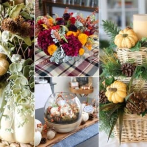 Herbstgestecke selber machen mit Herbstblumen, künstlichen Blumen oder Trockenblumen