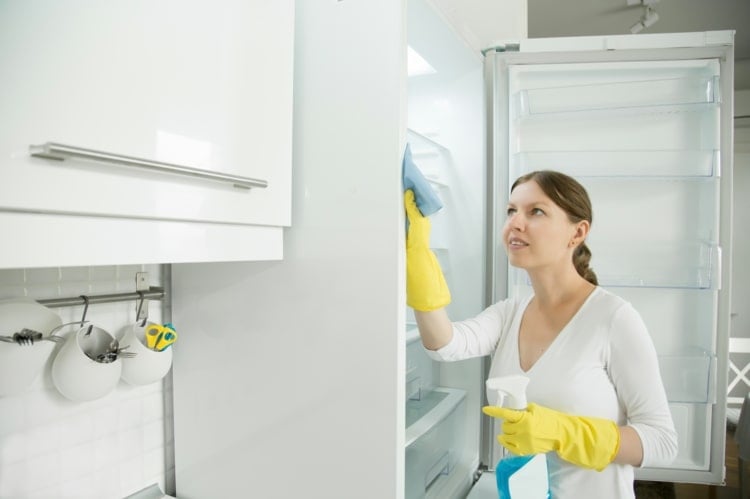 Im Kühlschrank Ordnung schaffen nach einer fründlichen Reinigung und Desinfektion