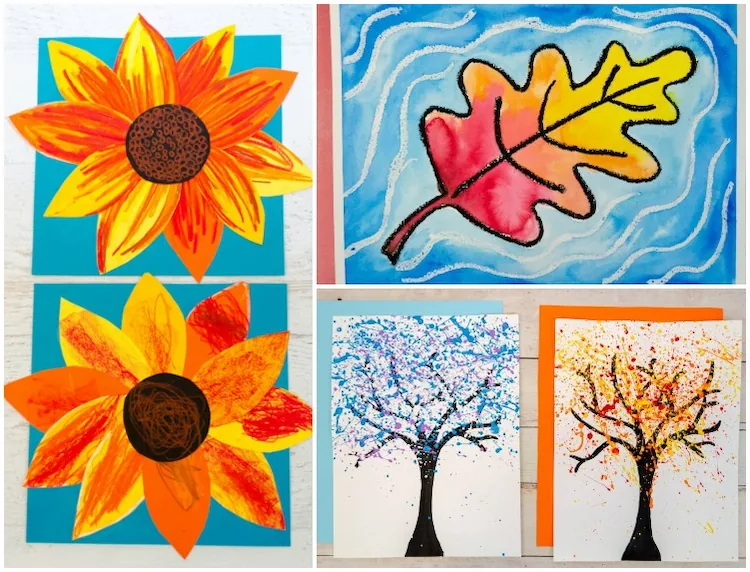 Kreatives Malen für Kinder zum Herbst Anleitungen und Vorlagen