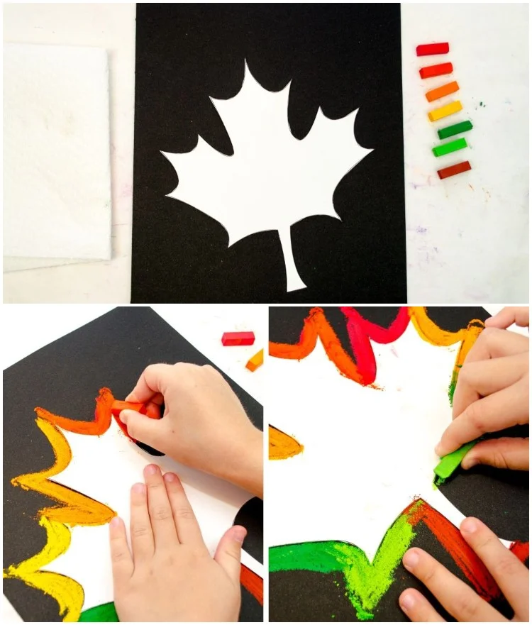 Kreatives Malen mit Kindern Ideen mit Kreide und Pastellen