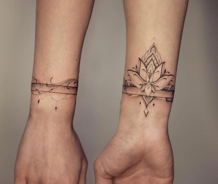 Mandala Tattoo klein minimalistisches Tattoodesign für Frauen