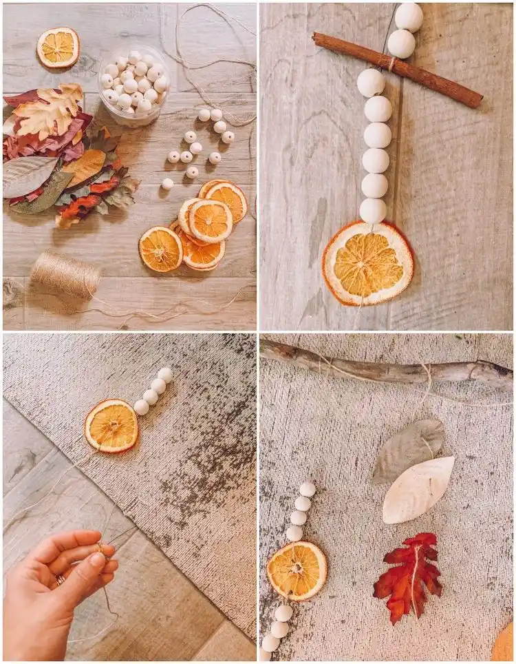Schöne DIY Herbstdeko mit getrockneten Orangen