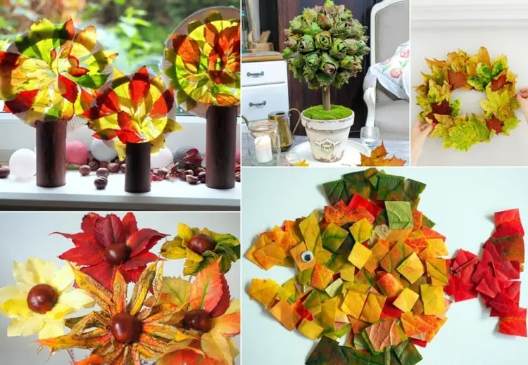 Schönes aus Herbstlaub basteln - Kunterbunte Ideen für Dekorationen