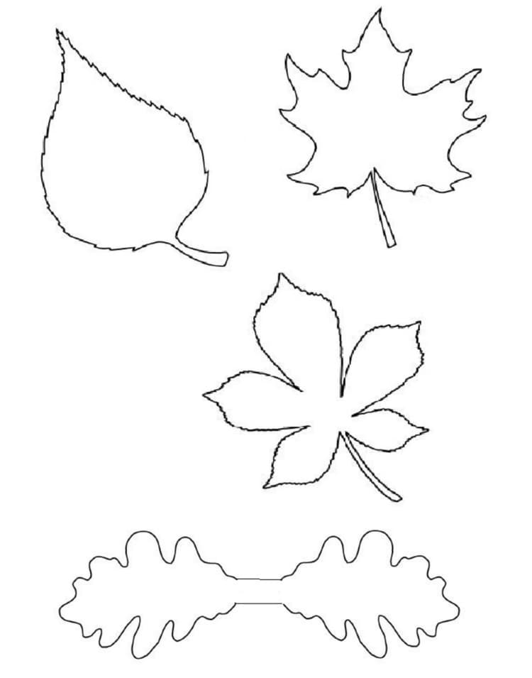 Vorlage zum Ausdrucken für Blätter für einen Herbstkranz aus Papier