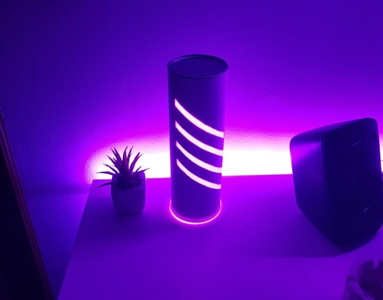 Was kann man aus Pringles Dosen basteln - LED-Leuchte mit Muster selber machen