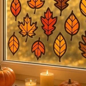 herbstdeko fürs fenster basteln