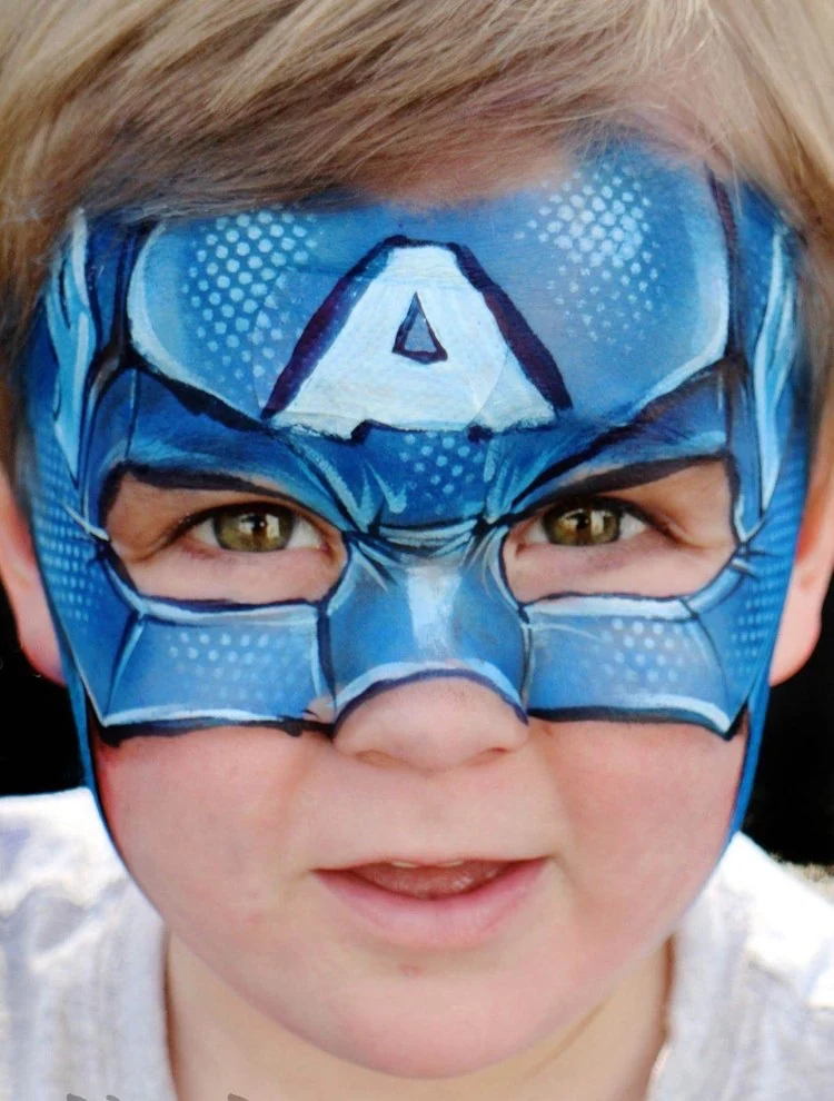 Captain America schminken Ideen für Kinder