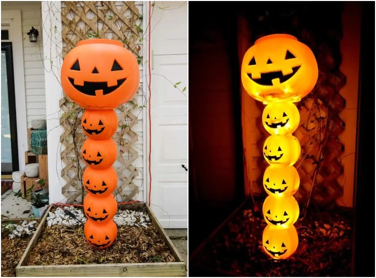 DIY Halloween Deko für draußen mit Beleuchtung