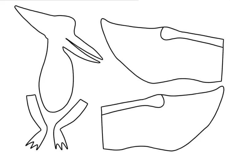 Dino Laterne basteln aus Papier - Vorlage für Pterodactylus