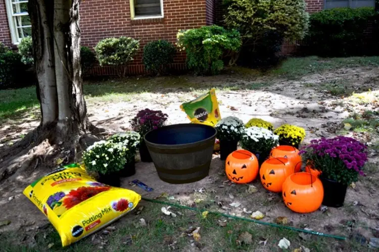 Halloween Deko für den Vorgarten selber machen - benötigte Materialien