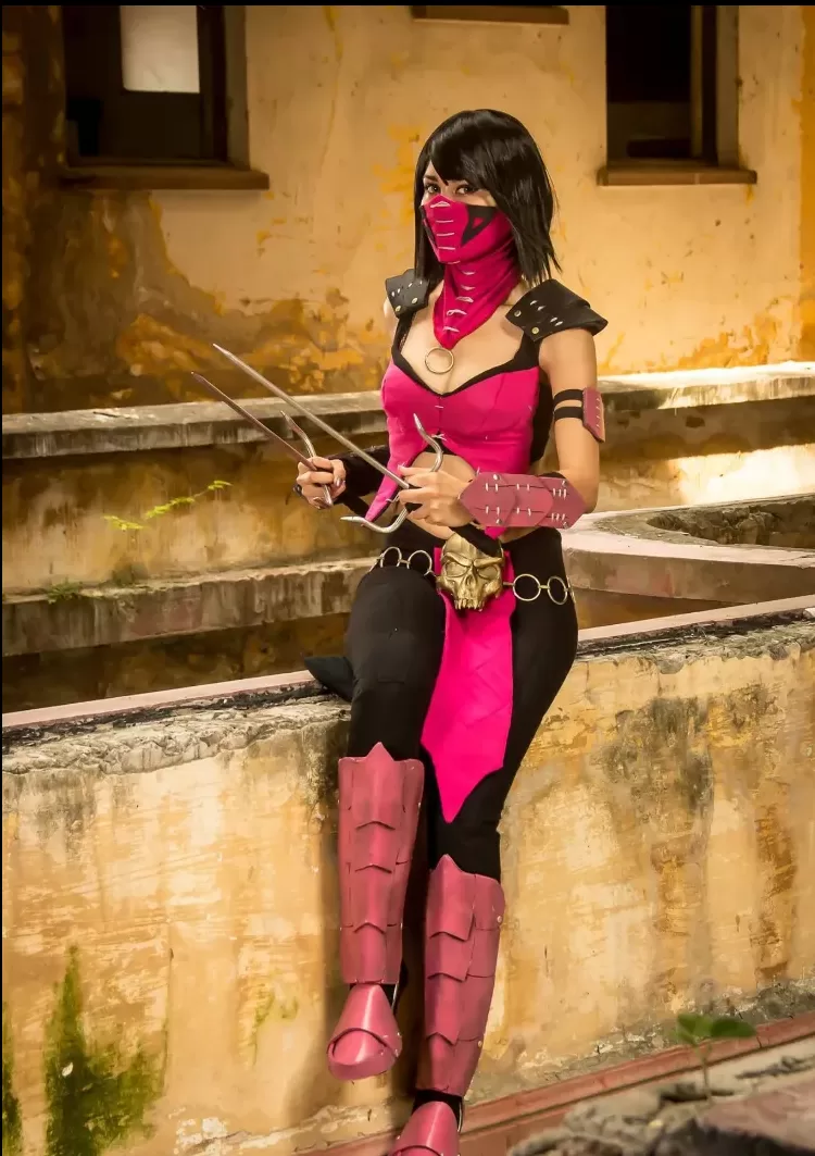 Halloween Kostüme mit Maske Mileena Mortal Kombat Outfit