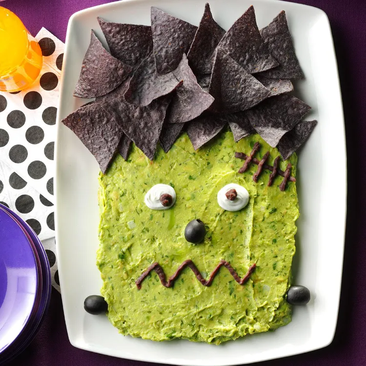 Halloween Rezepte ohne Backen schnelle Vorspeisen mit Avocado