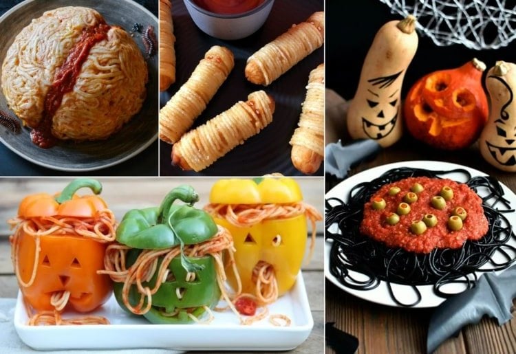 Halloween Spaghetti Rezepte und Ideen zum Abendessen oder als Snack
