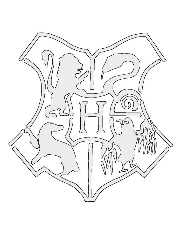 Hogwarts Schule Wappen Vorlage fuer Kuerbisschnitzen