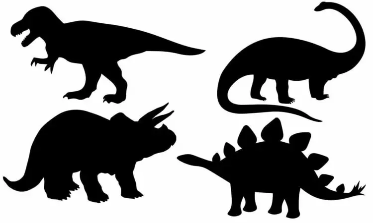 Kostenlose Druckvorlage für Dinosaurier-Silhouetten