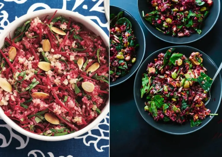 Rote-Bete Bowl mit Quinoa und Mandeln nach chinesischer Art