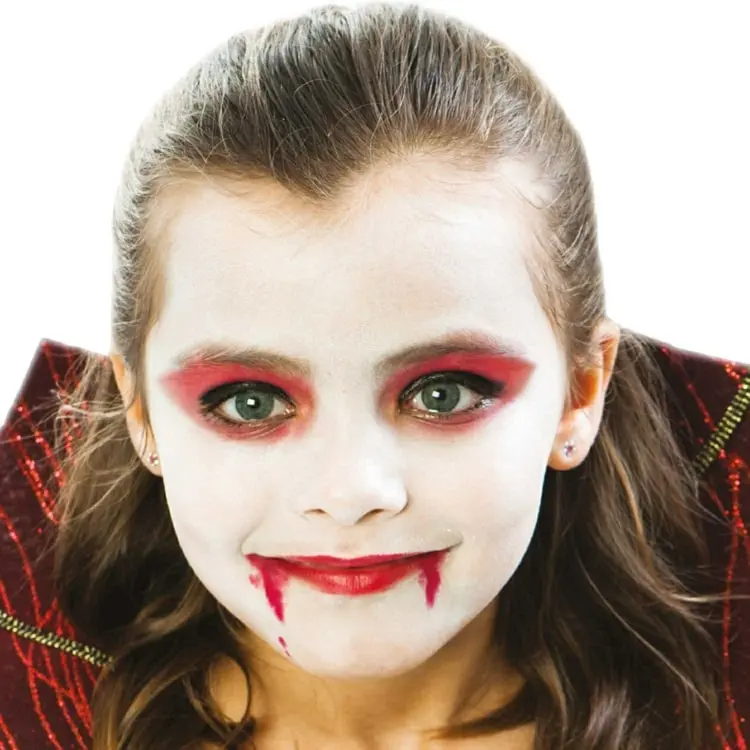 Vampir Make-up für Kinder - Mädchen zu Halloween schminken mit Lidstrich