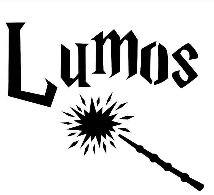Vorlage Lumos Zauberspruch mit Zauberstab