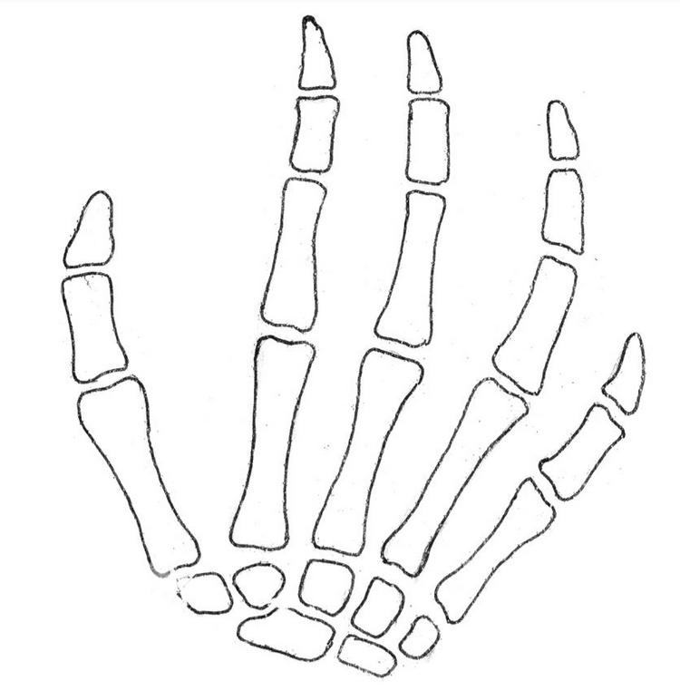 Vorlage für Kürbisschnitzen Hand Knochen gruselig