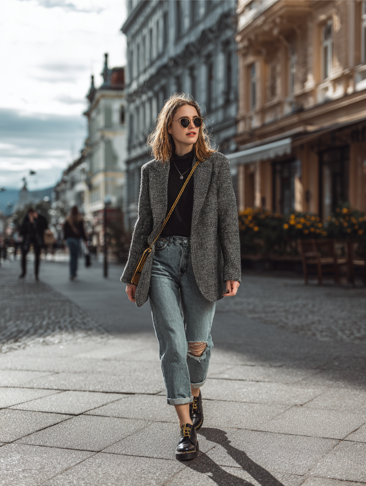 derby schuhe für damen kombinieren – stilvolles outfit mit blazer