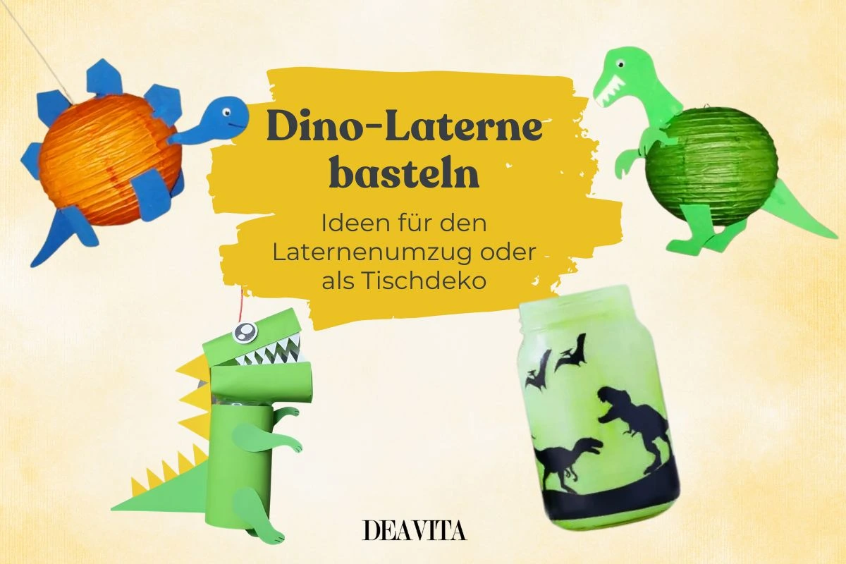 Dino Laterne basteln für den Laternenumzug oder als Tischdeko