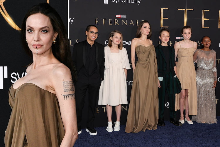 familie und tochter von angelina jolie auf der filmpremiere von eternals