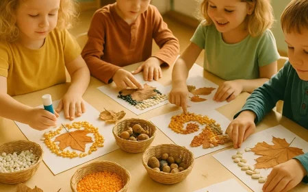 herbstbilder für kinder mosaik basteln mit hülsenfrüchten samen