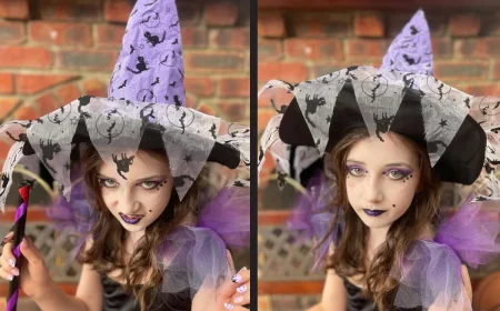 kind als hexe schminken zu halloween