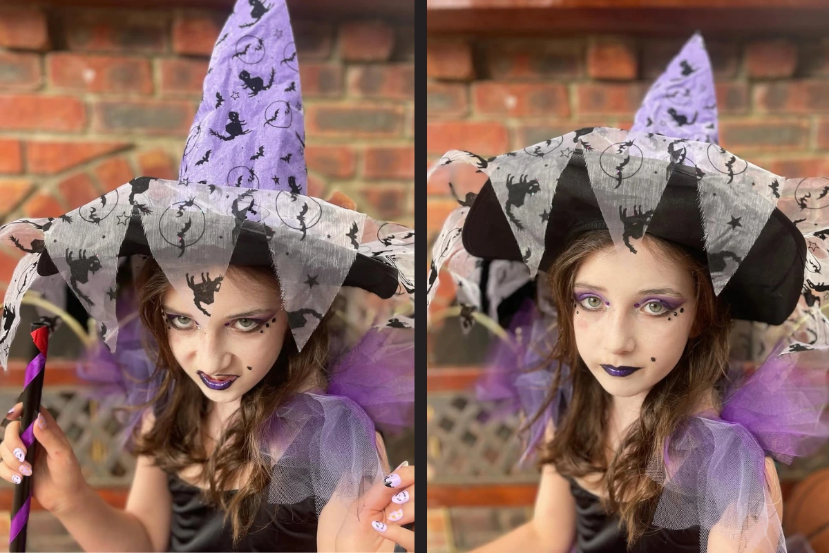 kind als hexe schminken zu halloween