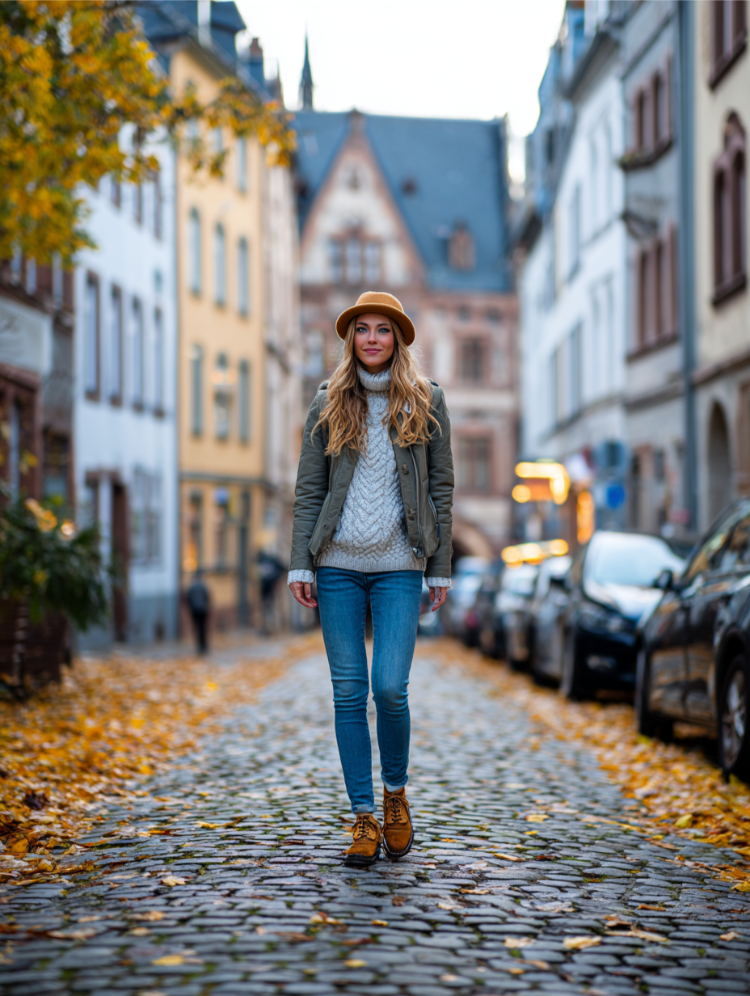 kombinieren von derby schuhen für damen – herbstoutfit mit jeans