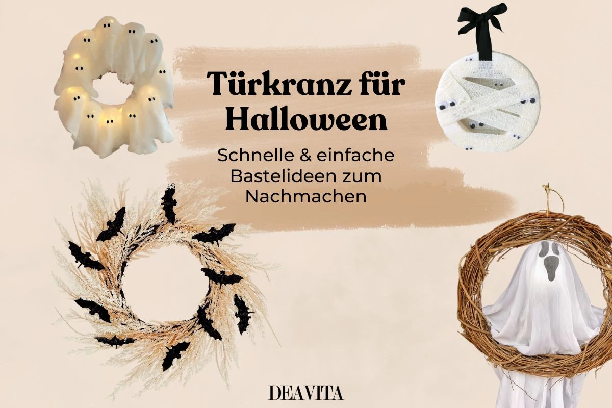 Schnellen, einfachen und günstigen Halloween Kranz basteln