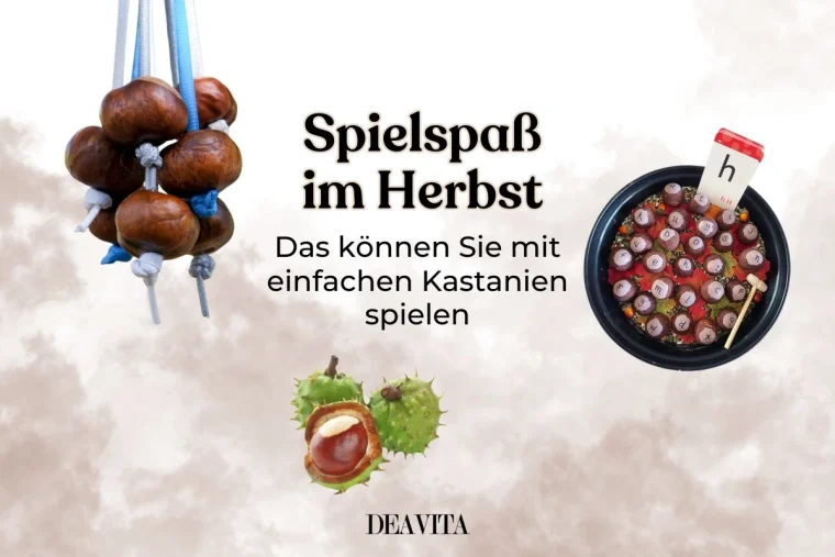 Spiele mit Kastanien selber basteln für große und kleine Kinder