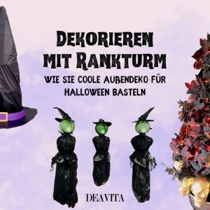 Zu Halloween Deko für draußen selber machen mit Tomaten-Rankturm