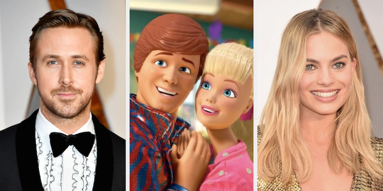 zukünftige rolle von ryan gosling als ken im film barbie mit margot robbie