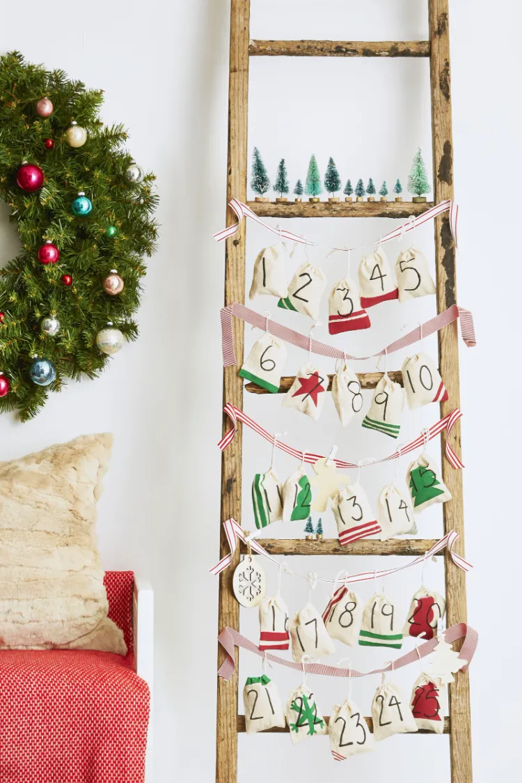 Adventskalender Frauen füllen Upcycling Ideen Weihnachtsgeschenk