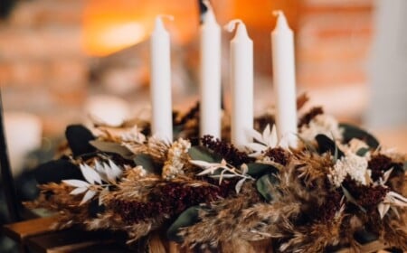 Adventskranz Boho selber binden Anleitung für Weihnachtsdeko