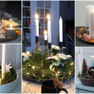 Adventskranz in Schale arrangieren - Ideen