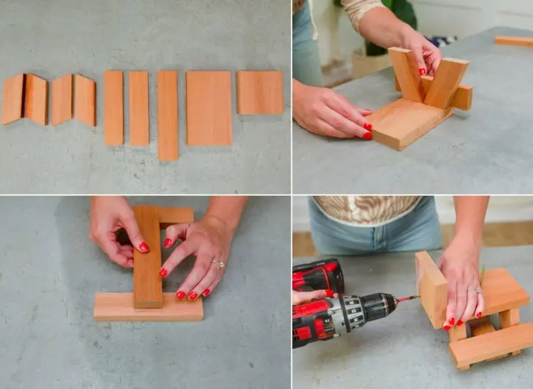 Bauanleitung für einen Mini-Picnictisch aus Holz mit Holzleim oder Schrauben