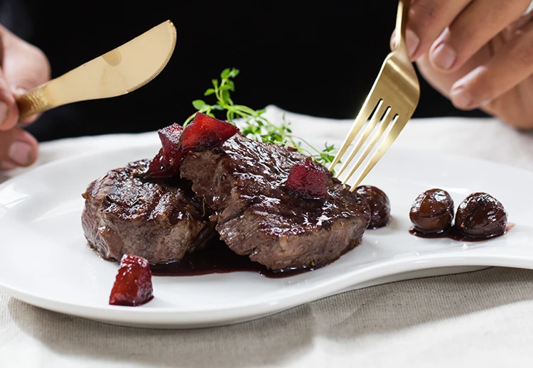 Maronen Rezepte Herzhaftes Hauptgericht Steak mit Esskastanien-Soße