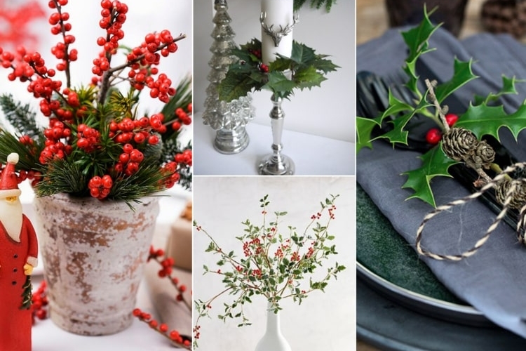 Stechpalme zu Weihnachten für Dekorationen verwenden - Ideen und Anleitungen