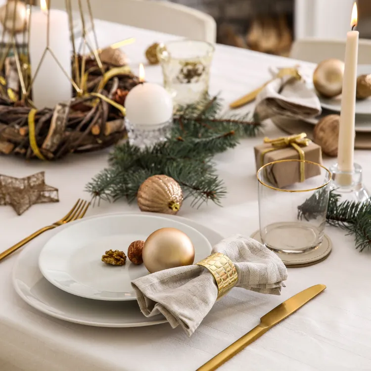 Tischdeko Weihnachten minimalistisch puristische Weihnachstdeko ideen