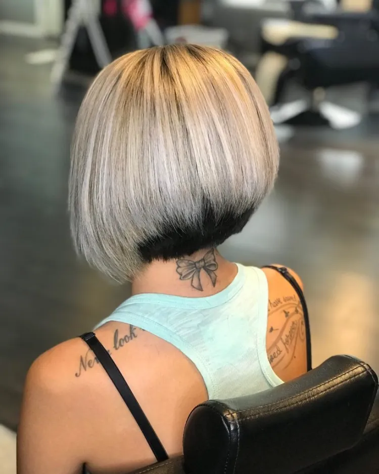 Two Tone Hair Frisur Stacked Bob Frisurentrend Winter 2021