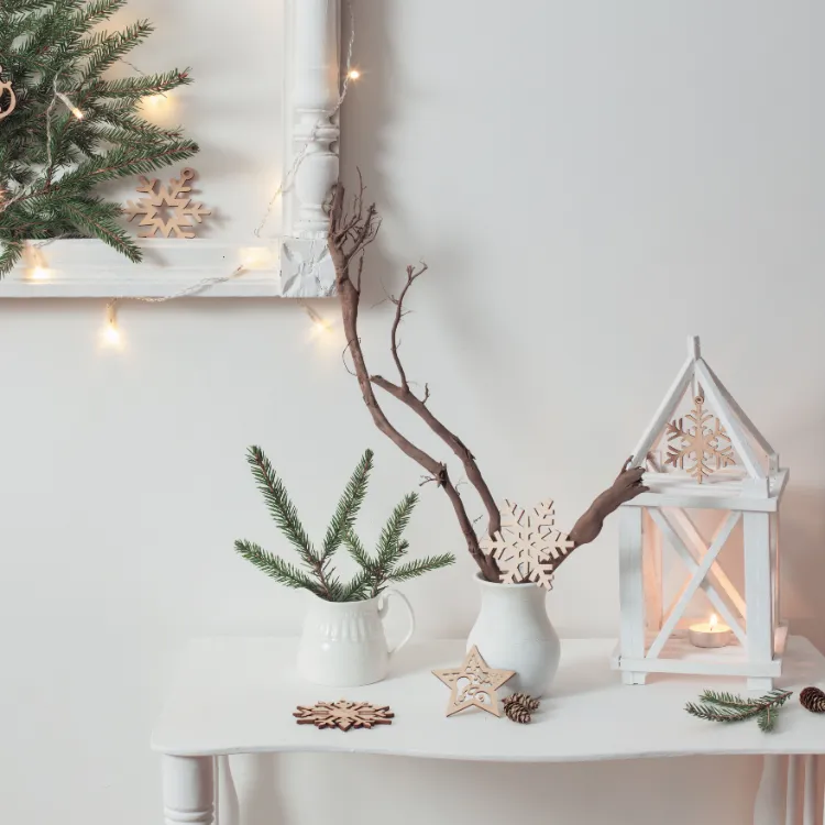 Winterdeko aus Naturmaterialien Weihnachtsdeko mit Ästen und Zweigen Ideen