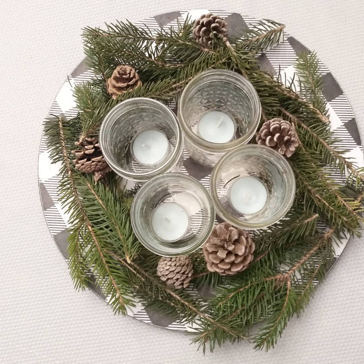 adventskranz mit teelichtern selber machen