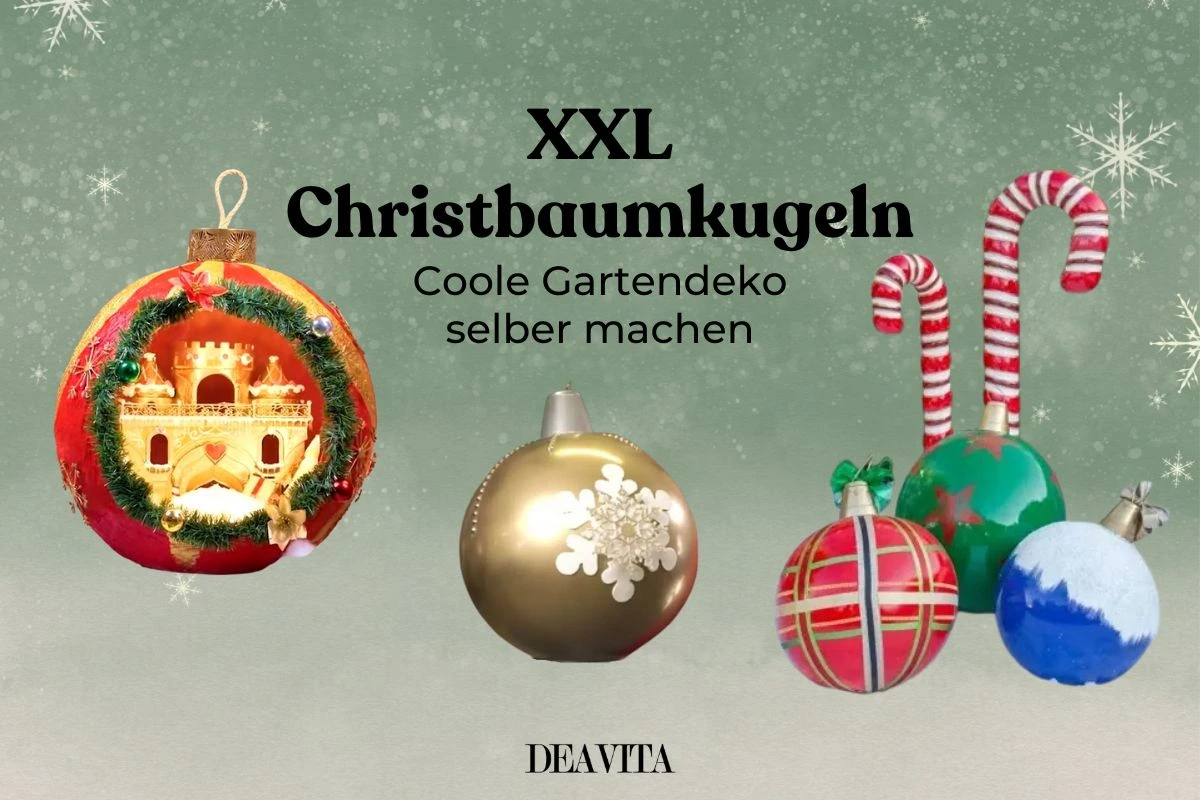 Große Weihnachtskugeln für den Garten basteln